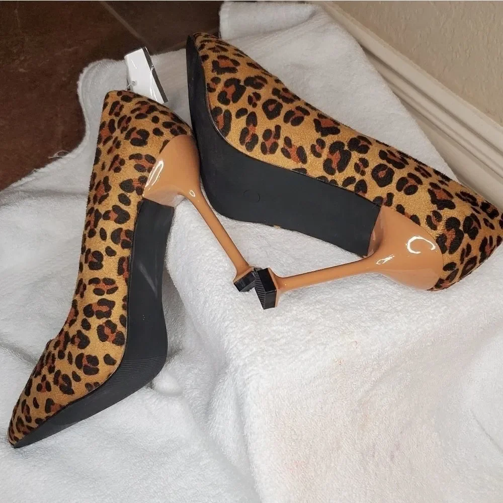 Cinak leopard Print High Heels Dress Shoes